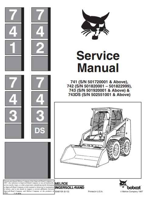 bobcat skid steer 742 service manual|bobcat 743 specs.